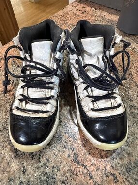 Jordan 11s size 1Y Black and White High-Top Sneakers